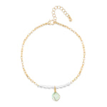 Accessorize London Women's Pearl & Stone Charm Anklet