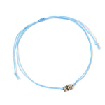 Accessorize London Women's Light Blue Sparkle Elephant Threaded Anklet