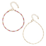 Accessorize London Women's Multi set of 2 Tennis Chain Anklet