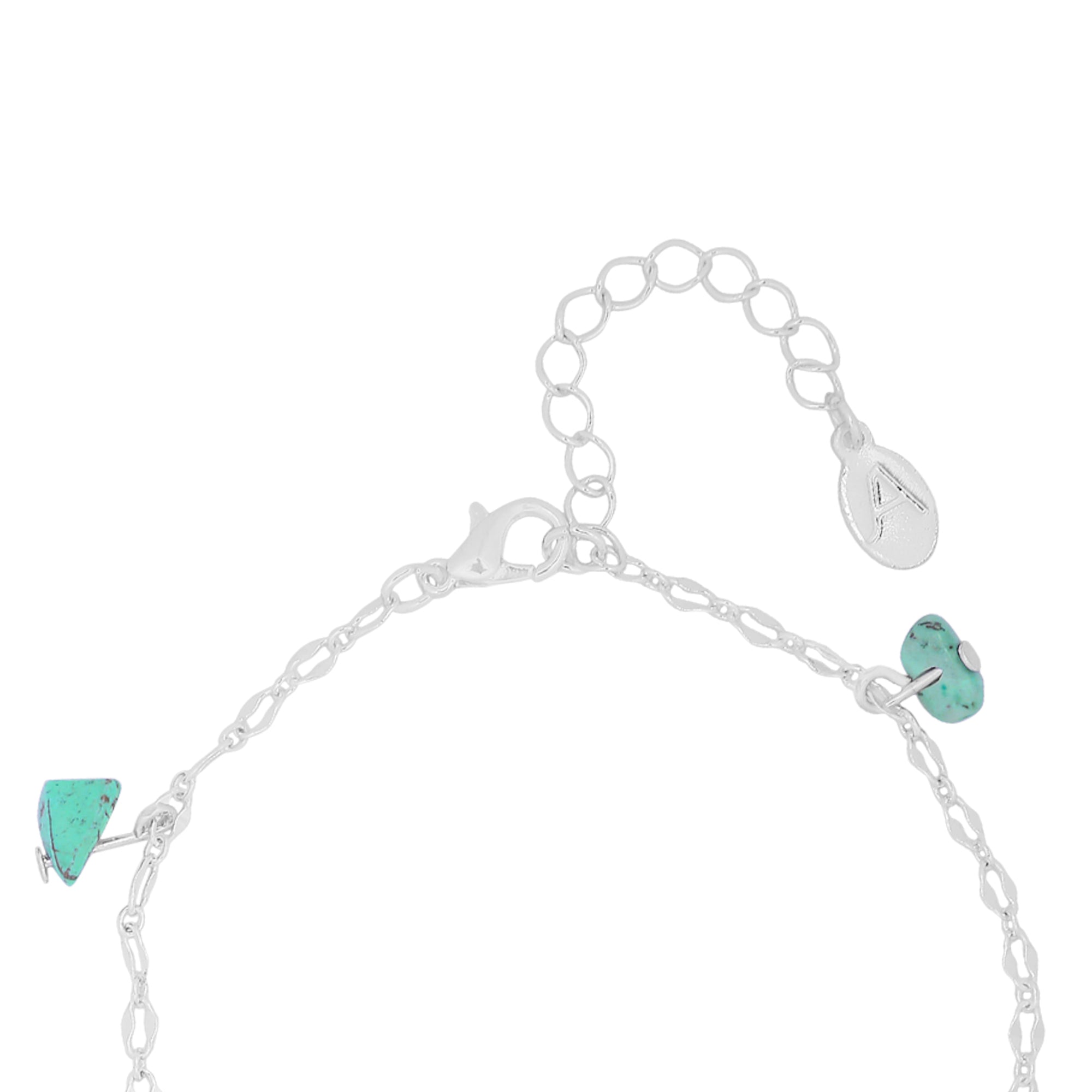 Accessorize London Women's Blue 2 Stone Charm Anklet Pack