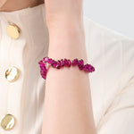 Accessorize London Women's Purple Raw Stone Stretch Bracelet