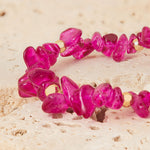 Accessorize London Women's Purple Raw Stone Stretch Bracelet