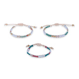 Accessorize London Women's Blue Rope Beaded Bracelet Pack Of 3