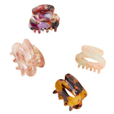 Accessorize London Women's Multi Mini oval resin claw clips Pack of 4