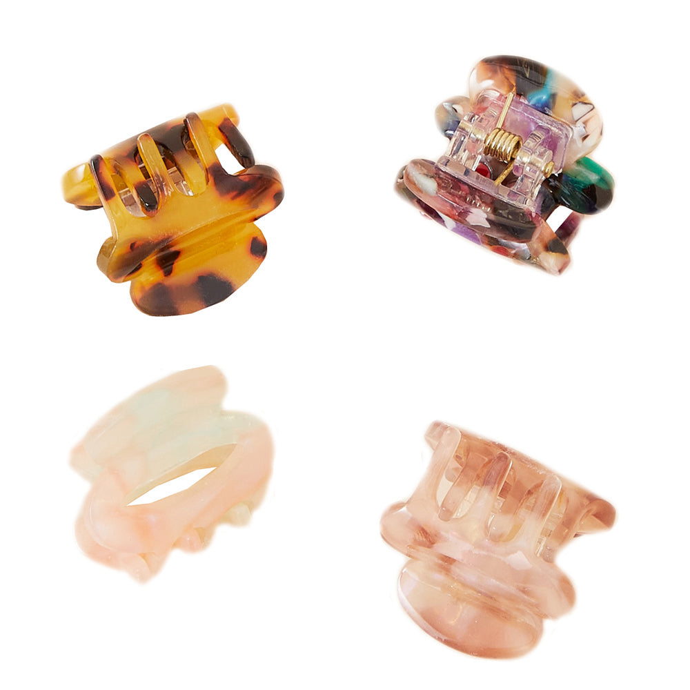 Accessorize London Women's Multi Mini oval resin claw clips Pack of 4