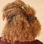 Accessorize London Women's Green 2 Khaki Green Hair Claw Clips