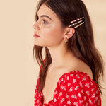 Accessorize London Women's Multi 4 Pearl Coloured Chip Slides Hair Clip