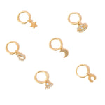 Accessorize London Women's Gold 6 X Gold Symbol Hair Rings