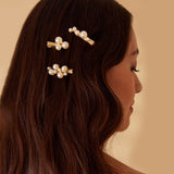 Accessorize London Women's Pearl 3 Mini Pearl Salon Hair Clips