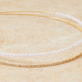 Accessorize London Women's Pearl Double Band Pearl & Diamante Alice