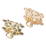 Accessorize London Women's Gold 2 Flower Hair Claw Clips