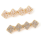 Accessorize London Women's Pearl 2 Diamond and Pearls Salon Hair Clips