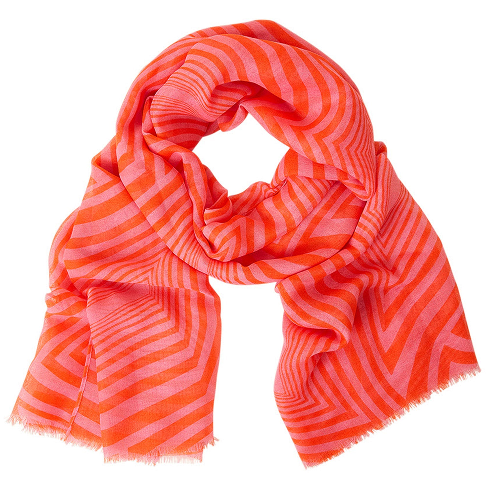 Accessorize London Women's Red Geo Printed Scarf