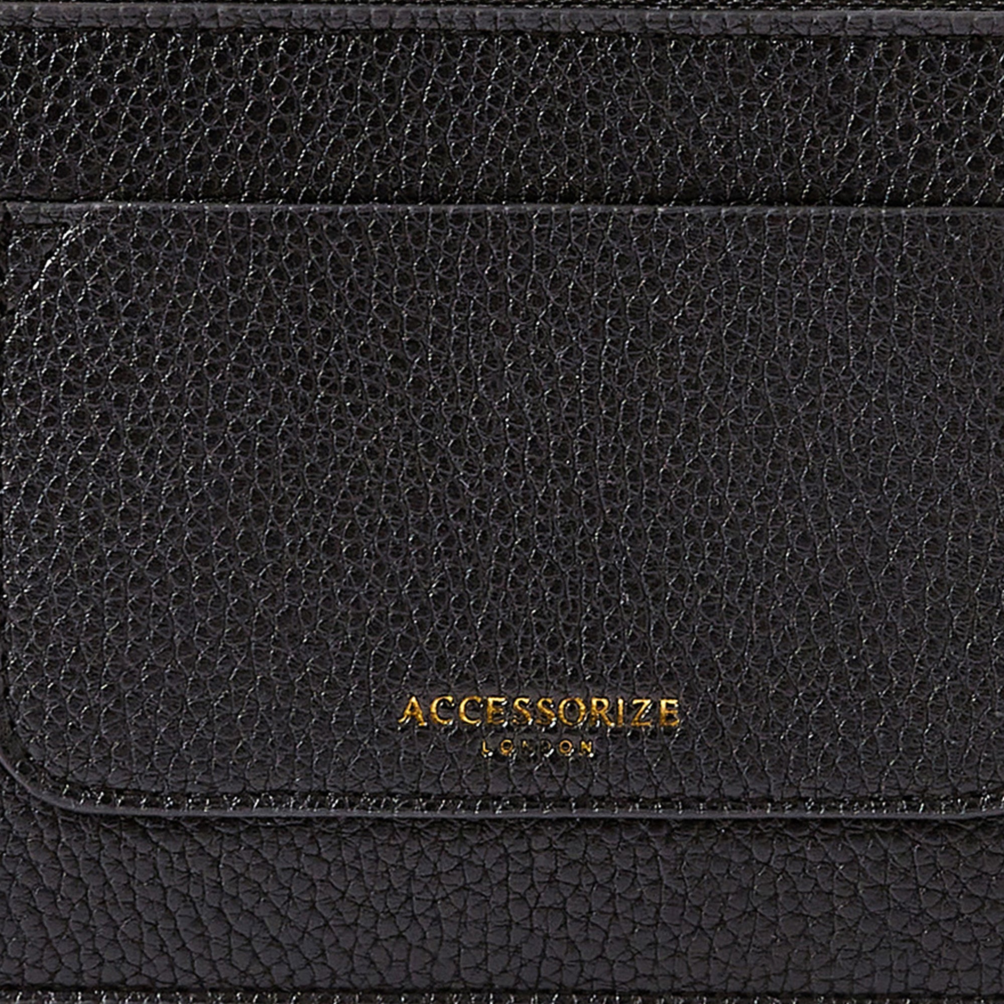 Accessorize London Women's Faux Leather Black Pocket Coin Purse
