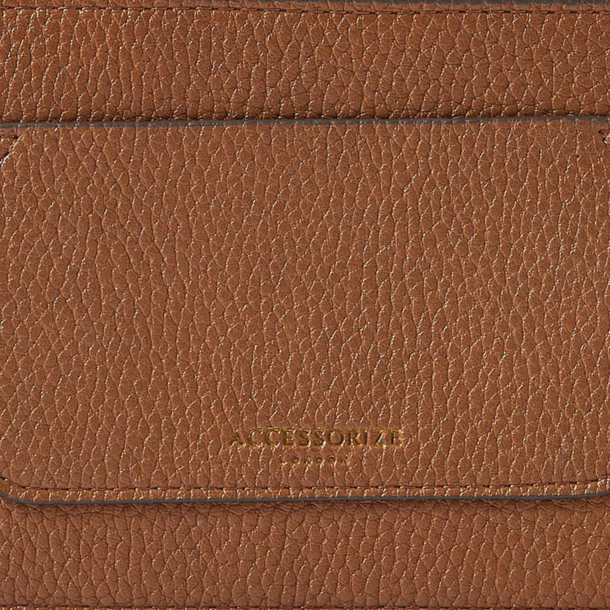 Accessorize London Women's Faux Leather Tan Pocket Coin Purse