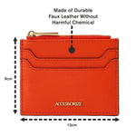 Accessorize London Women's Faux Leather Orange Zip Cardholder
