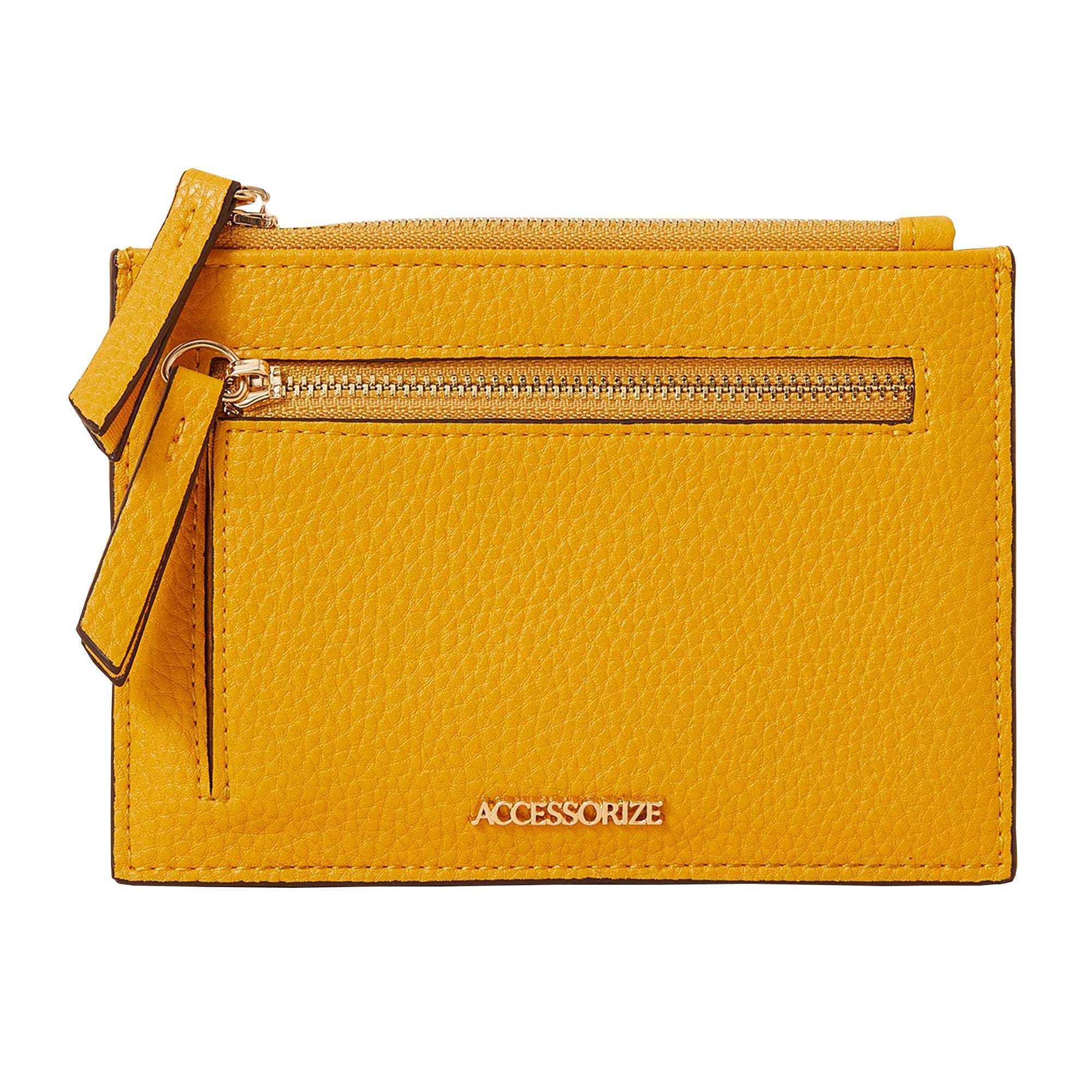 Accessorize London Women'S Faux Leather Yellow Large Functional Cardholder