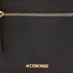 Accessorize London Women's Faux Leather Black Large Functional Cardholder