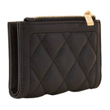 Accessorize London Women'S Faux Leather Black Quilted Zip Purse