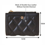 Accessorize London Women'S Faux Leather Black Quilted Zip Purse