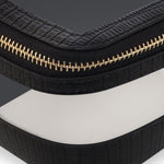 Accessorize London Women's Faux Leather Black Clear Make Up Bag