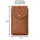 Accessorize London Women's Faux Leather Tan Envelope Phone Bag