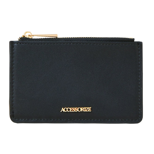 Accessorize London Women's Faux Leather Black Classic Card Holder