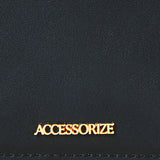 Accessorize London Women's Faux Leather Black Classic Card Holder