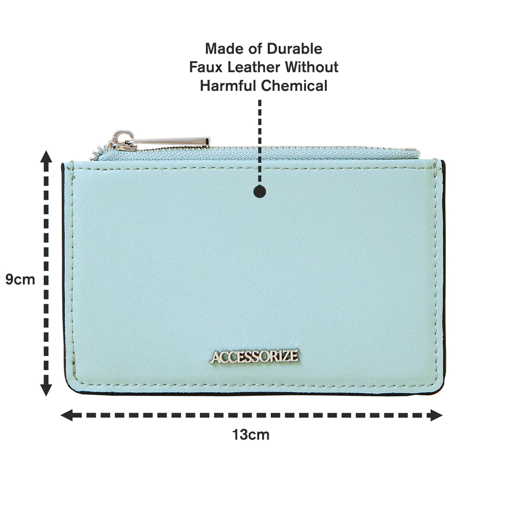 Accessorize London Women's Faux Leather Green Classic Card Holder