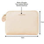 Accessorize London Women's Faux Leather Cream Classic Resin Zip Pull Coin Purse