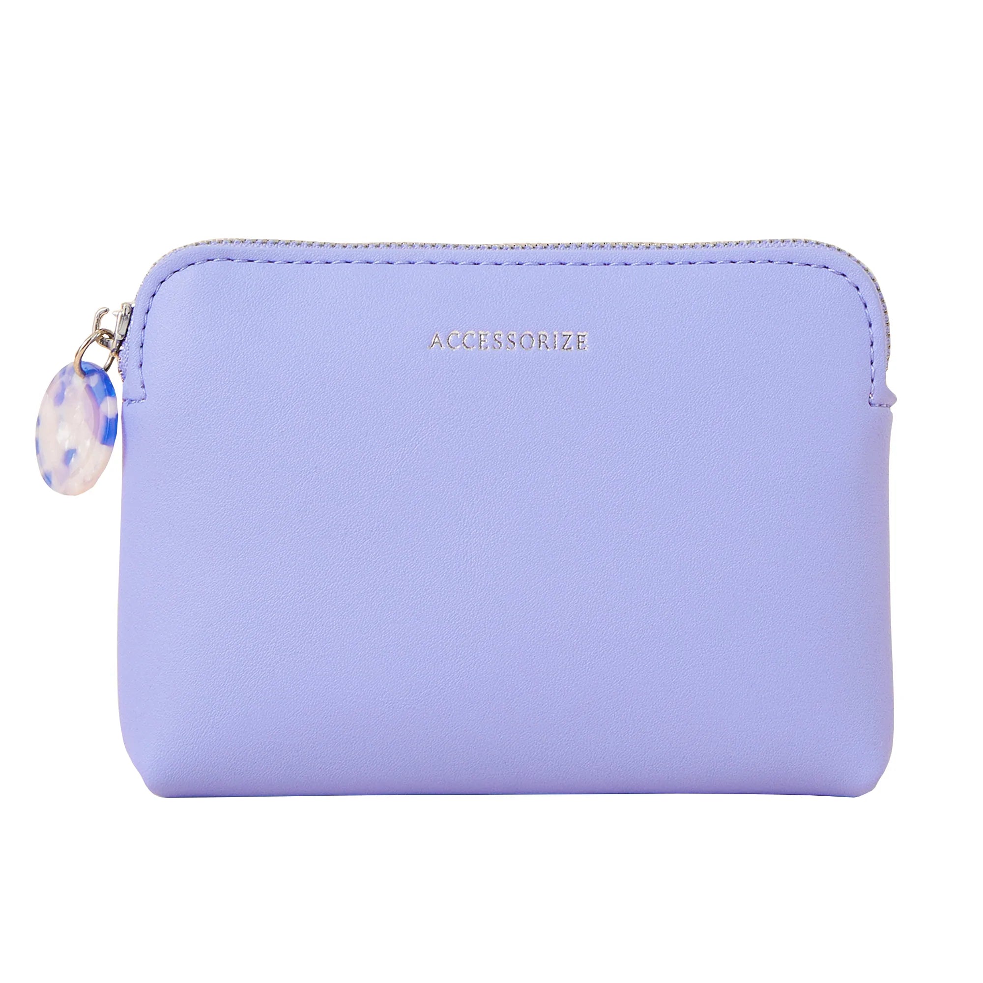Accessorize London Women's Faux Leather Blue Classic Resin Zip Pull Coin Purse