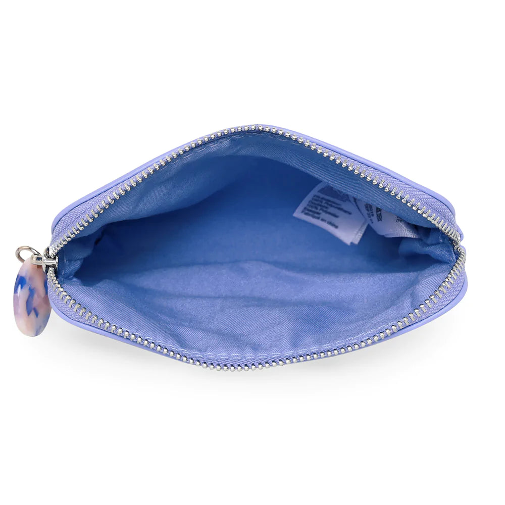 Accessorize London Women's Faux Leather Blue Classic Resin Zip Pull Coin Purse