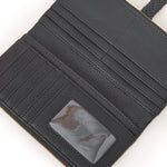 Accessorize London Women's Black Plait Push-Lock Wallet
