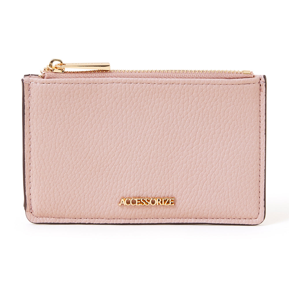 Accessorize London Women's Faux Leather Nude Classic card holder
