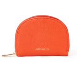 Accessorize London Women's Faux Leather Orange Crescent zip coin purse
