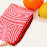 Accessorize London Women's Faux Leather Pink Swirl print coin purse