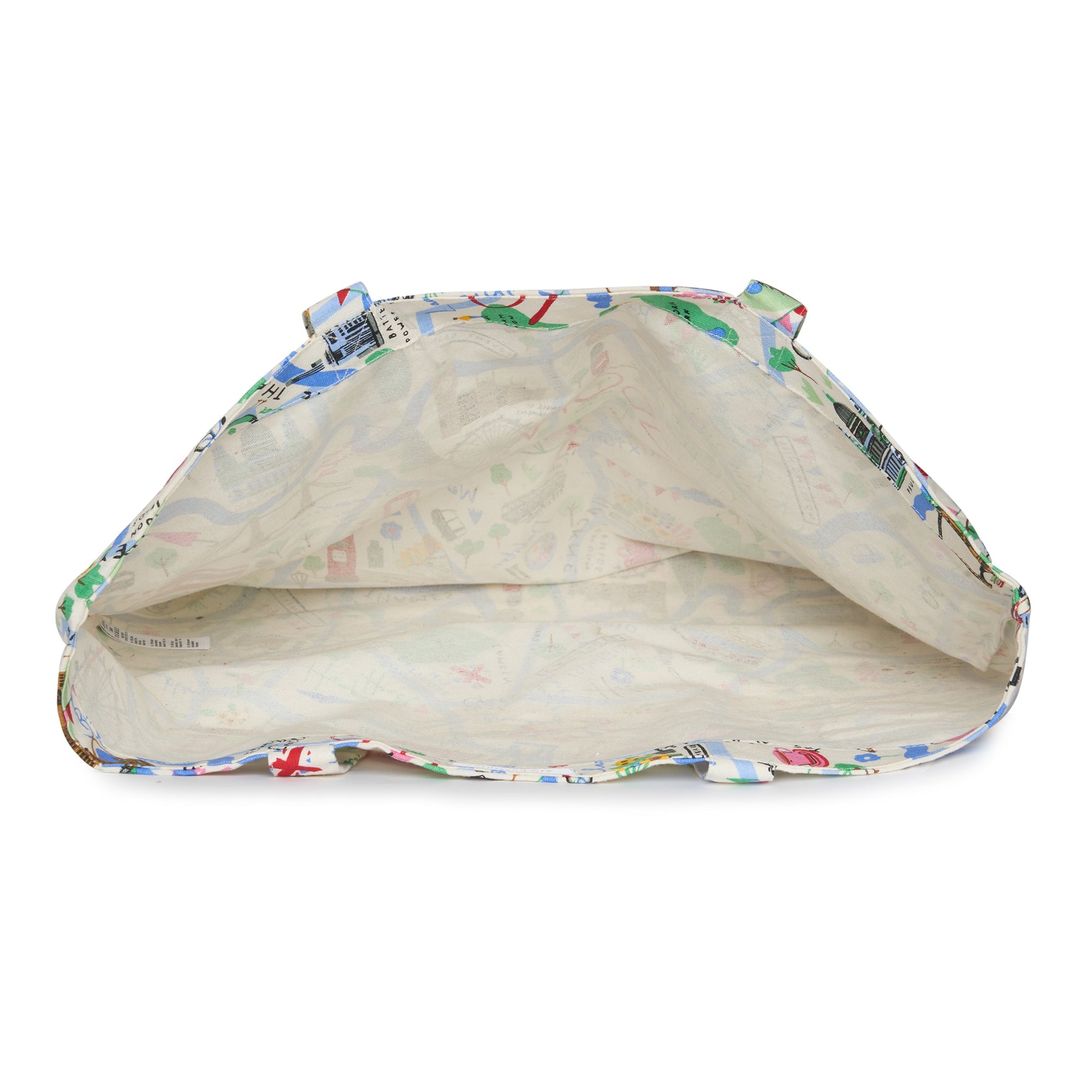 Accessorize London Women's Fabric White London Map Printed Shopper Bag