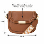 Accessorize London Women'S Faux Leather Tan Webbing Saddle Sling Bag