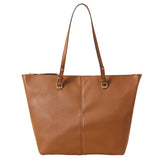 Accessorize London Women's Faux Leather Tan Classic shoulder Tote Bag