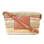 Accessorize London Women's Stripe Raffia Crossbody