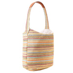 Accessorize London Women's Stripe Raffia Hobo