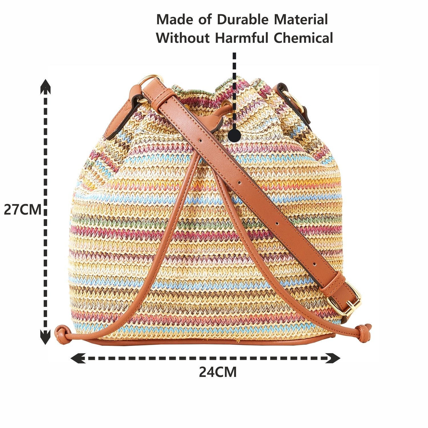 Accessorize London Women's Stripe Raffia Duffle Crossbody