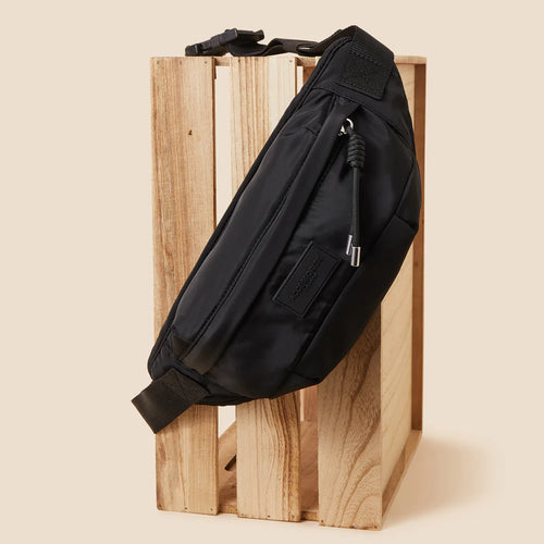 Accessorize London Women's Recycled Nylon Black Bumbag
