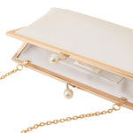 Accessorize London Women's Bridal pearl clasp satin clutch