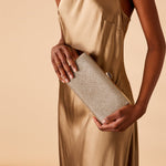 Accessorize London Women's Faux Leather Lurex hardcase-Gold