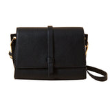 Accessorize London Women's Faux Leather Black Large Strap Detail Sling Bag