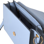 Accessorize London Women's Faux Leather Blue Large Strap Detail Sling Bag