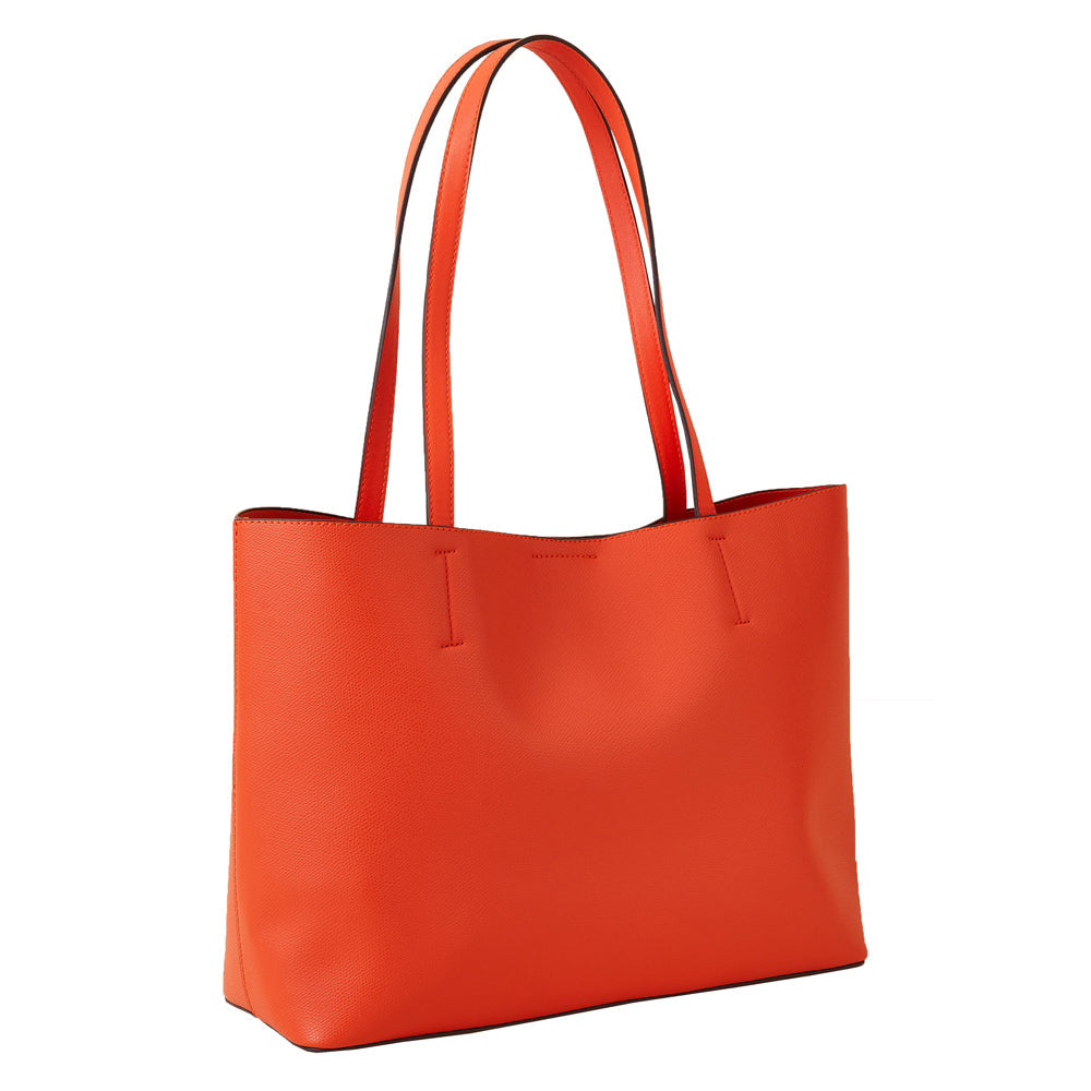 Accessorize London Women's Faux Leather Orange Classic Leo tote