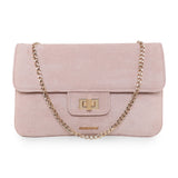Accessorize London Women's Faux Leather Nude Suedette flat fold clutch