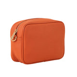 Accessorize London Women's Faux Leather Orange Webbing Strap Sling Bag